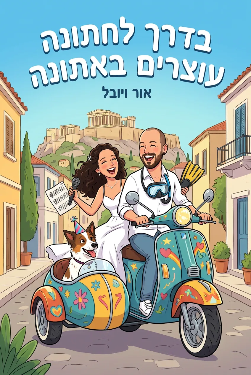 בדרך לחתונה עוצרים באתונה יום נישואין, ספר מותאם אישית